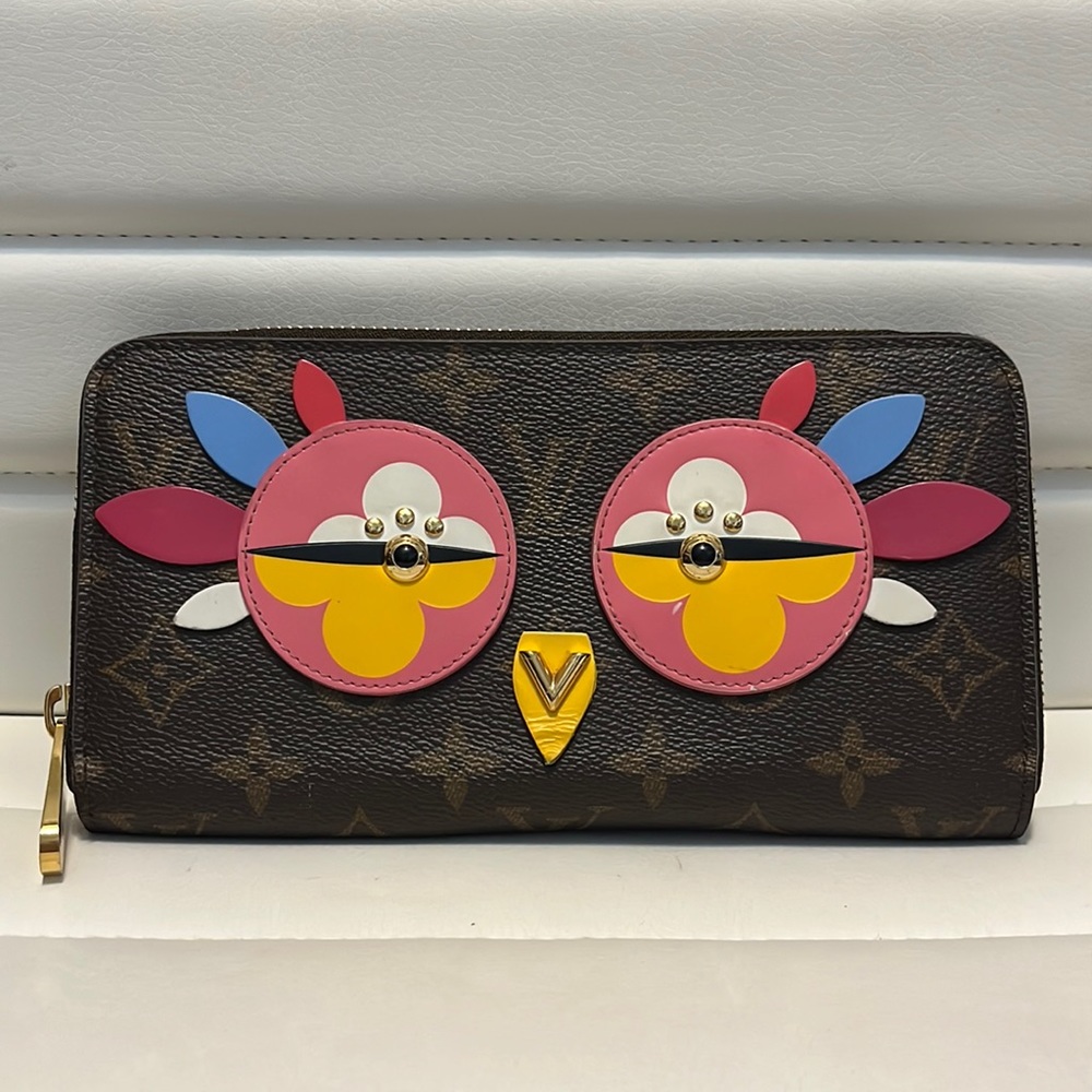 Louis Vuitton limited edition lovely birds monogram print  long zippy wallet